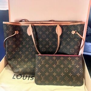 Louis Vuitton Neverfull DM Monogram Tote - Peony Lining
